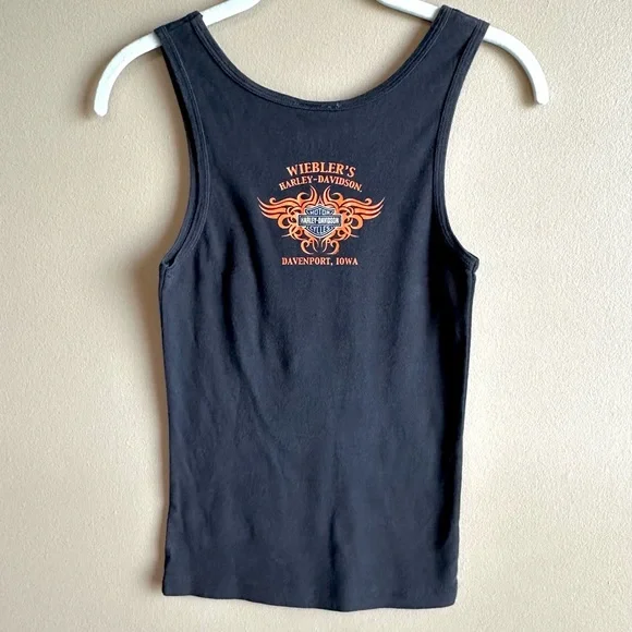 Harley Davidson Womens Tank Top Y2K Weiblers Davenport Iowa Glitter Logo Size M - Picture 3 of 16